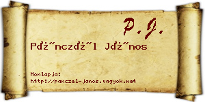 Pánczél János névjegykártya