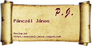 Pánczél János névjegykártya