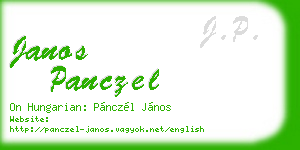 janos panczel business card
